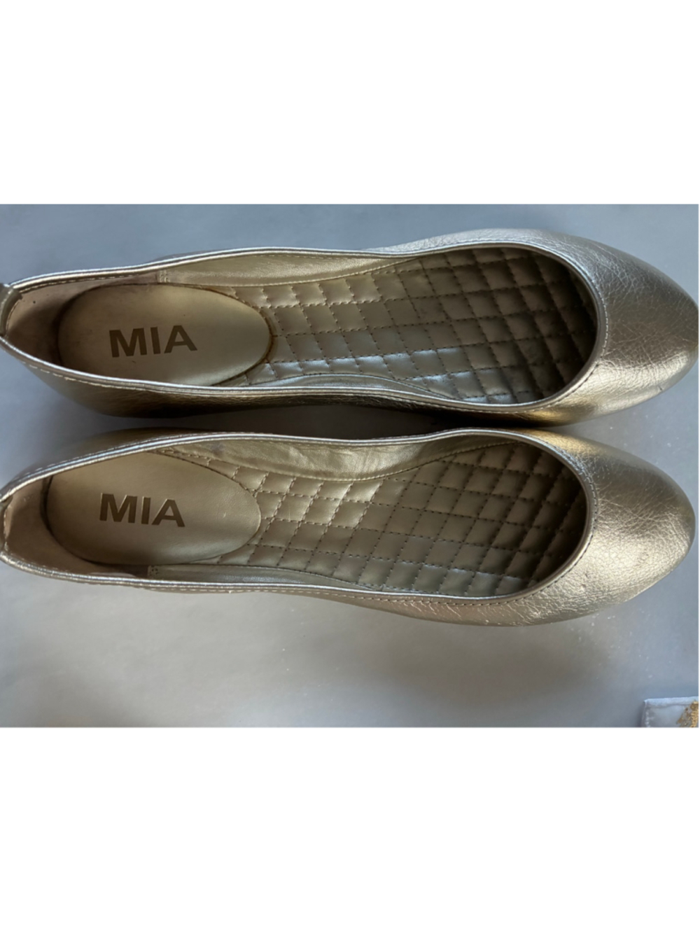 MIA Gold Quilted Ballet Flats women Size 10 - Picture 2 of 5
